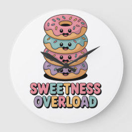 Sweetness Overload | Donut Kids ラージ壁時計