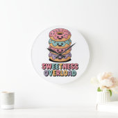 Sweetness Overload | Donut Kids ラージ壁時計 (ホーム)