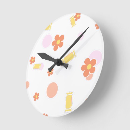 sweets and flowers ラウンド壁時計 (傾斜)