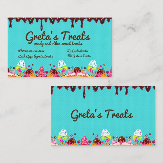 Sweets and Treats Candy名刺 名刺 (正面/裏面)