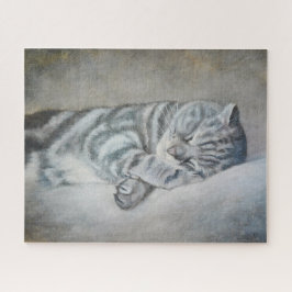 Sweety Sleeping Cat - Oil Painting by Lukian ジグソーパズル