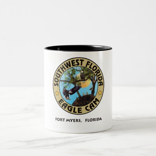 SWFLEagleCamのロゴのマグ(さまざまな選択) ツートーンマグカップ (中央)