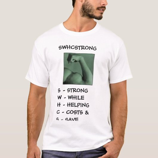 、SWHCSTRONGS - STRONGW - WHILEH - HELPIN…押し進ませて下さい Tシャツ (正面)