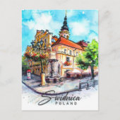 Swidnicaポーランド水絵を描色の旅行 ポストカード (正面)