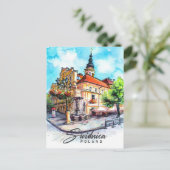 Swidnicaポーランド水絵を描色の旅行 ポストカード (スタンド正面)
