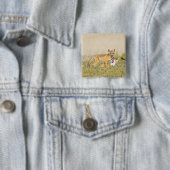 Swiftキツネ(Vulpes macrotis)若いデンバロー， 4 缶バッジ (インサイチュ)