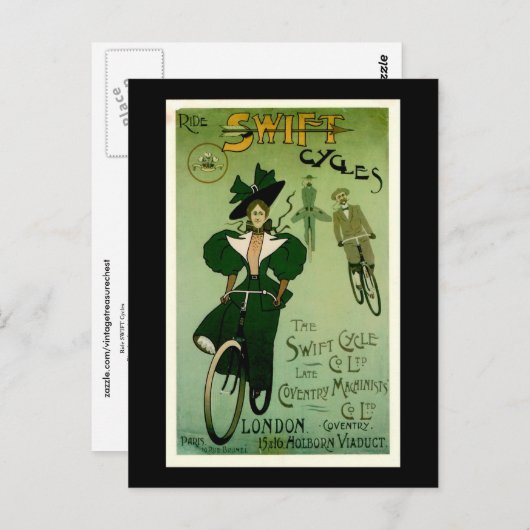 SWIFTサイクルヴィンテージサイクリングポスター ポストカード (正面/裏面)