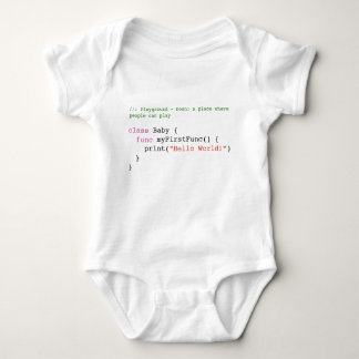 Swift Hello World Baby Jersey Body, Vit ベビーボディスーツ