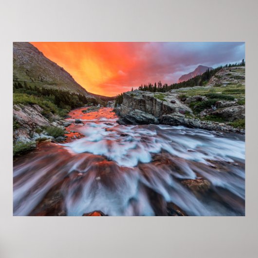 Swiftcurrent Falls | Glacier National Park Montana ポスター (正面)