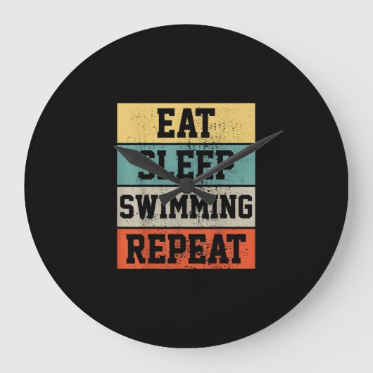 Swim泳ぐ人 SwimmingGift ラージ壁時計 (正面)