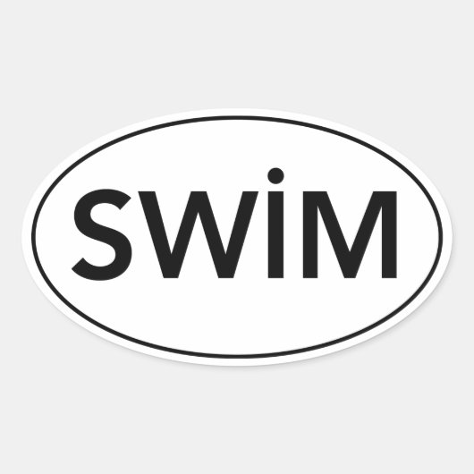 "SWIM"ユーロカーのシール 楕円形シール (正面)