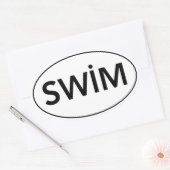 "SWIM"ユーロカーのシール 楕円形シール (封筒)