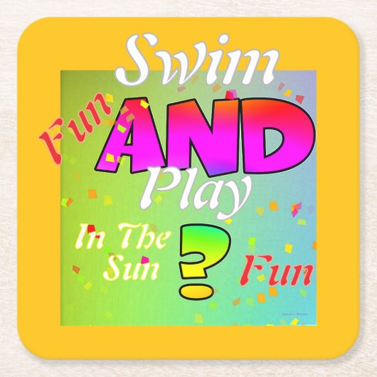Swim And Play  スクエアペーパーコースター (正面)
