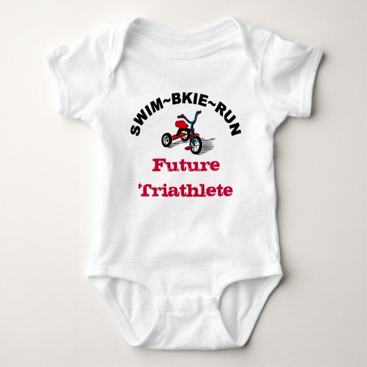 Swim~Bike~Run未来のTriathleteのベビーのTシャツ ベビーボディスーツ (正面)