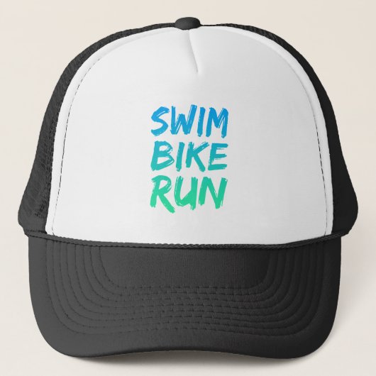 Swim Bike Run great design キャップ (正面)
