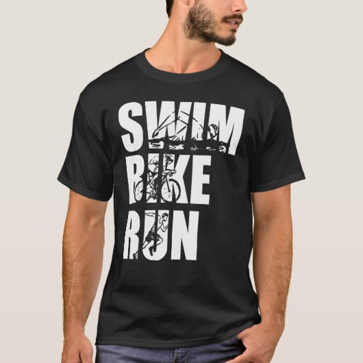 Swim Bike Run Triathlon Triathlete Athletics Men W Tシャツ (正面)