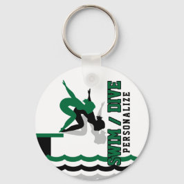 Swim Dive Team - Green and Black キーホルダー