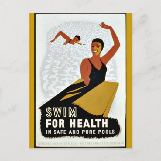 Swim for Health -ヴィンテージWPAポスター ポストカード (正面)