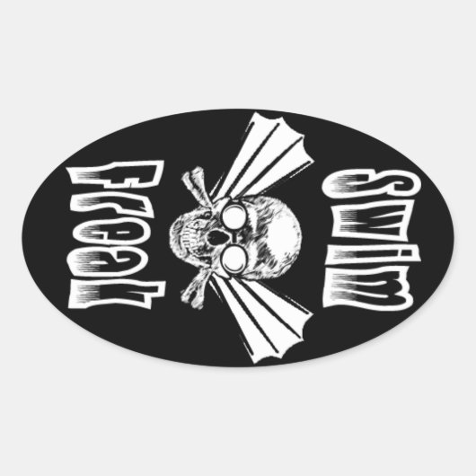 Swim Freak ovalシール 楕円形シール (正面)