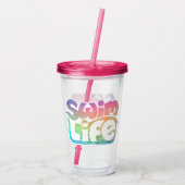 Swim Life" Unicorn浴水色 アクリルタンブラー (裏面)