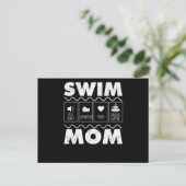 Swim Mom Content Funny Swimming Mom Swimmer ポストカード (スタンド正面)