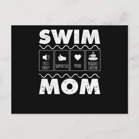 Swim Mom Content Funny Swimming Mom Swimmer ポストカード (正面)