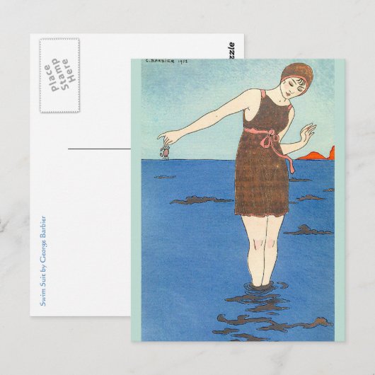 Swim Suit by George Barbier ポストカード (正面/裏面)