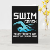Swim Teacher Swimming Coach カード (黄色い花)