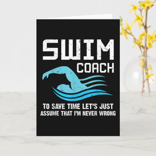 Swim Teacher Swimming Coach カード (黄色い花)