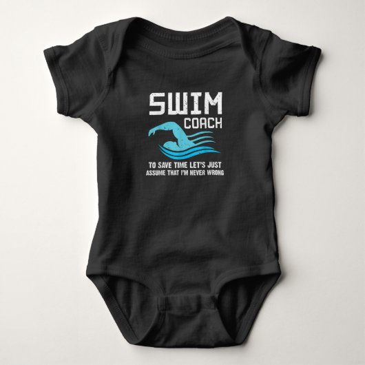 Swim Teacher Swimming Coach ベビーボディスーツ (正面)