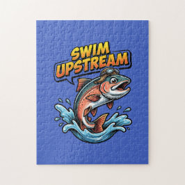 Swim Upstream Salmon Motivational ジグソーパズル