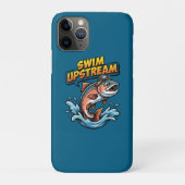 Swim Upstream Salmon Motivational Case-Mate iPhoneケース (裏)