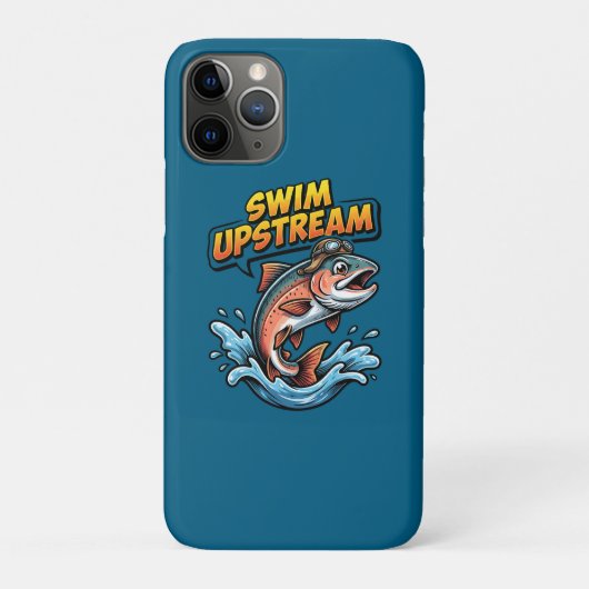 Swim Upstream Salmon Motivational Case-Mate iPhoneケース (裏)