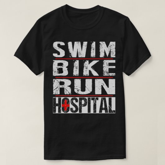 SwimBikeRunHospital Triathlon Tシャツ (デザイン正面)
