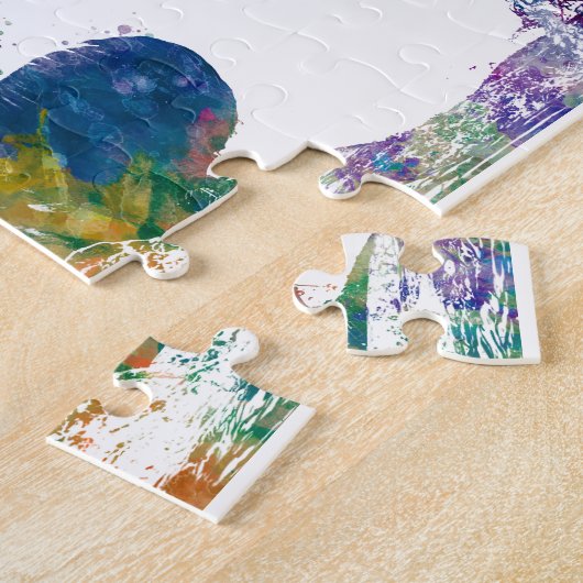 swimmer in watercolor ジグソーパズル (側面)