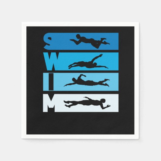 Swimmer Swim Coach スタンダードカクテルナプキン (正面)