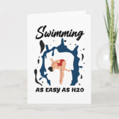 Swimming as Easy as H2O - Funny Swim Design カード (正面)