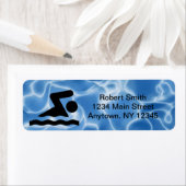 Swimming Design Return Address Labels ラベル (インサイチュ)