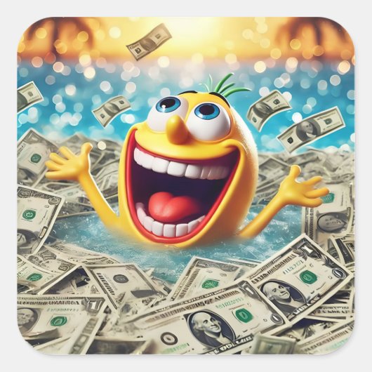 swimming in money スクエアシール (正面)