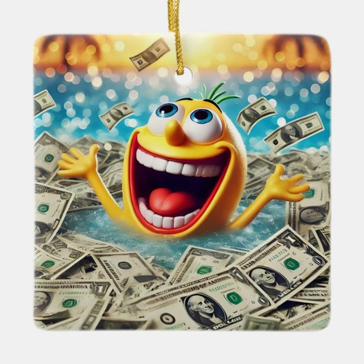 swimming in money セラミックオーナメント (正面)