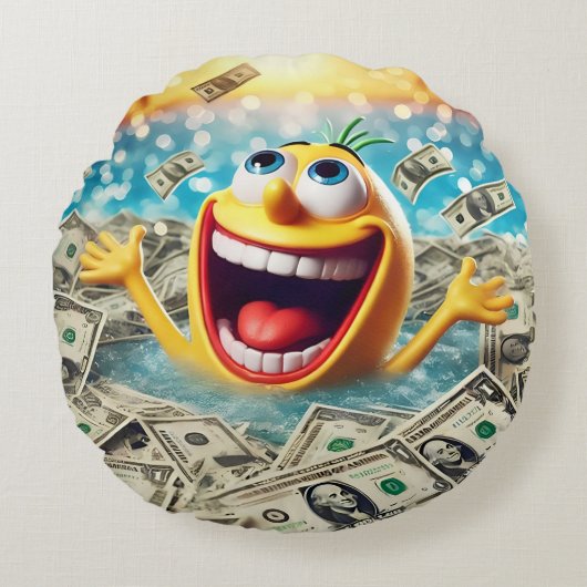 swimming in money ラウンドクッション (正面)