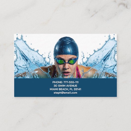 Swimming Instructor 名刺 (裏面)