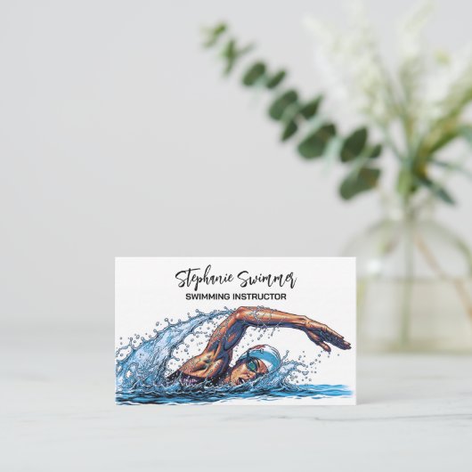 Swimming Instructor Coach 名刺 (スタンド正面)
