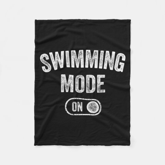 Swimming Mode On Funny Swimmer Gift Diver Coach フリースブランケット (正面)