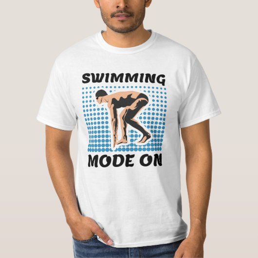 Swimming Mode on - Pool Lover Tシャツ (正面)