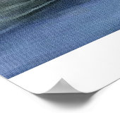 Swimming Polar Bear & Aurora Poster Print ポスター (角)