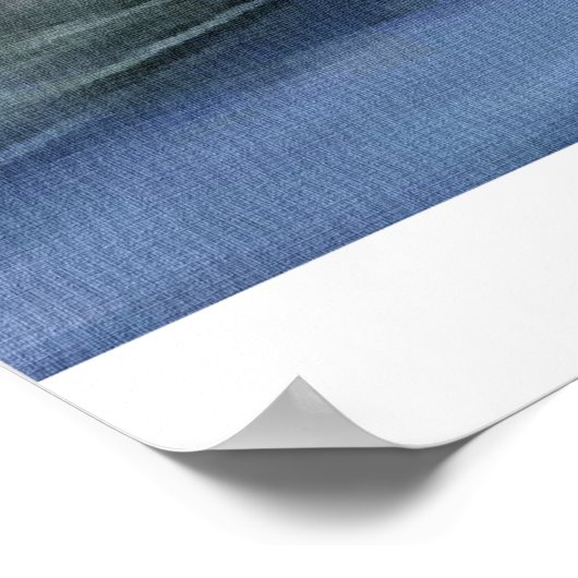 Swimming Polar Bear & Aurora Poster Print ポスター (角)