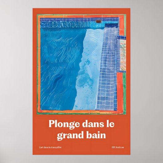 Swimming Pool Art Print Modern French Riviera Wall ポスター (正面)