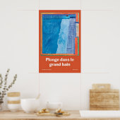 Swimming Pool Art Print Modern French Riviera Wall ポスター (キッチン)