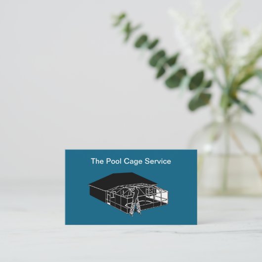 Swimming Pool Cage Theme Business Cards 名刺 (スタンド正面)